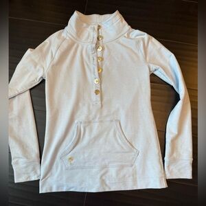 Lilly Pulitzer Light blue captain popover with Gold Buttons size XXS sweatshirt
